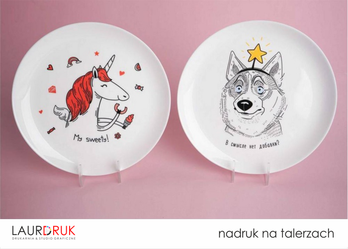 nadruk na talerzach